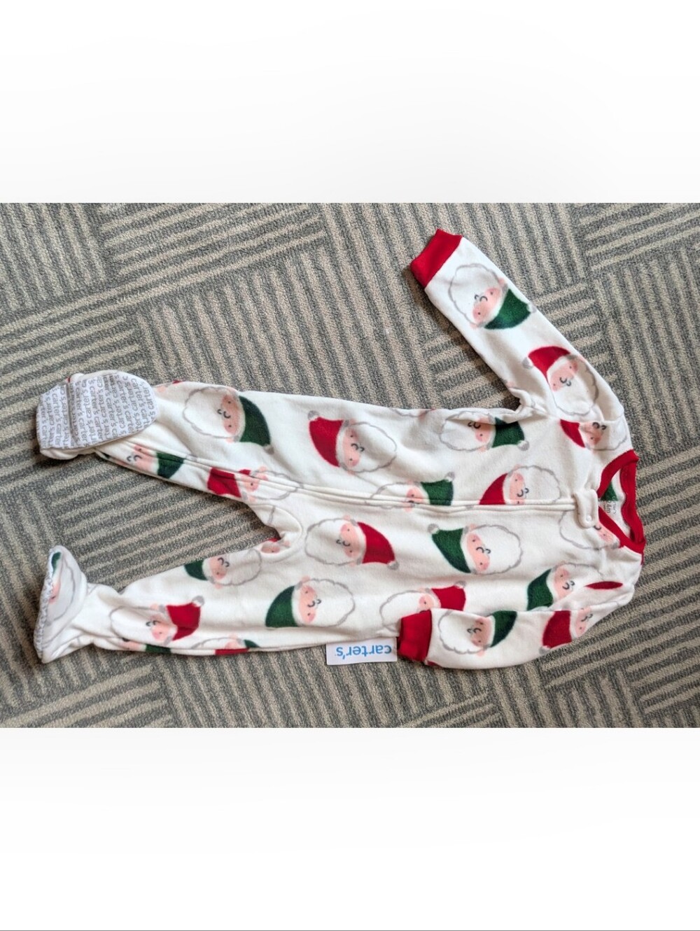 Bundle: Carter's Santa Print One-Piece 24 Months And 2-Piece size 6 PJs